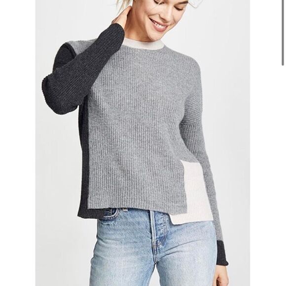 360 Sweater Striped Cashmere Sweater - Gray, Brown, and Black - Picture 2 of 8